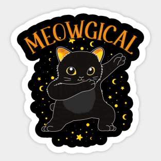 Dabbing Black Cat Magic Witchcraft Cats Dab Sticker